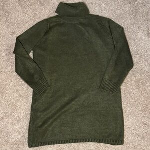 Olive Green Turtleneck Sweater Dress